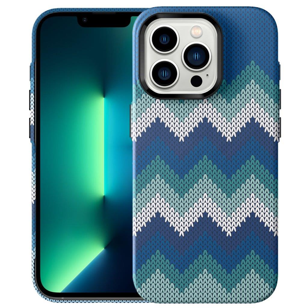 Tunt Bakskal till iPhone 13 Pro Max Textildesign - Blå