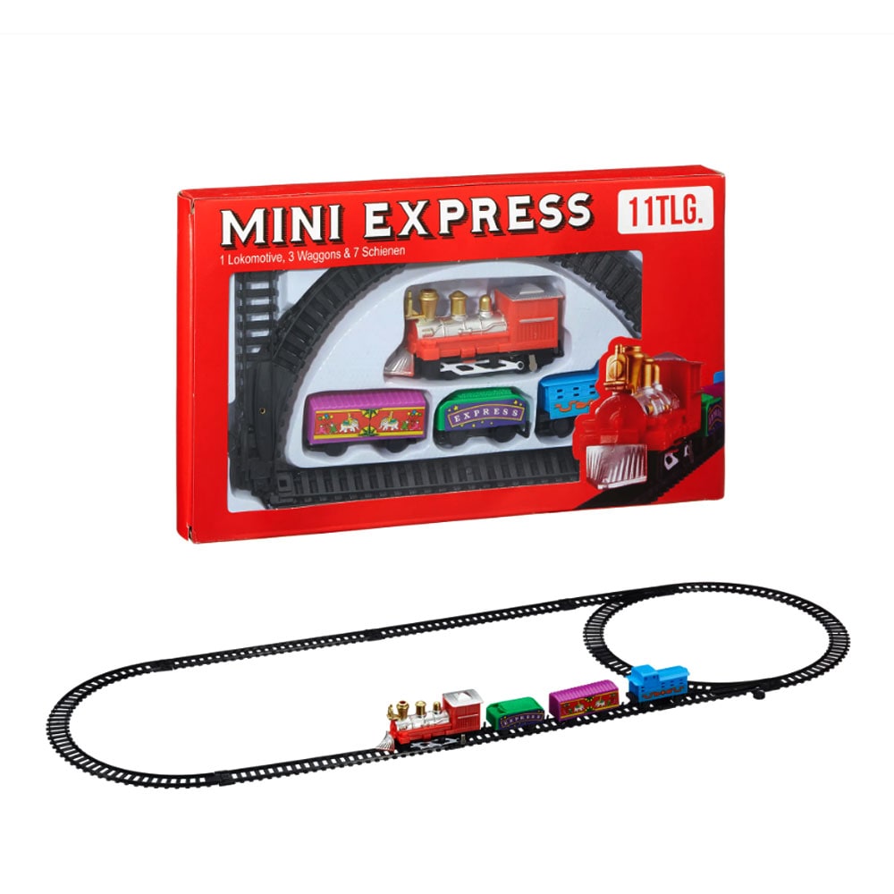 Mini Express Tågbana med lok & vagnar