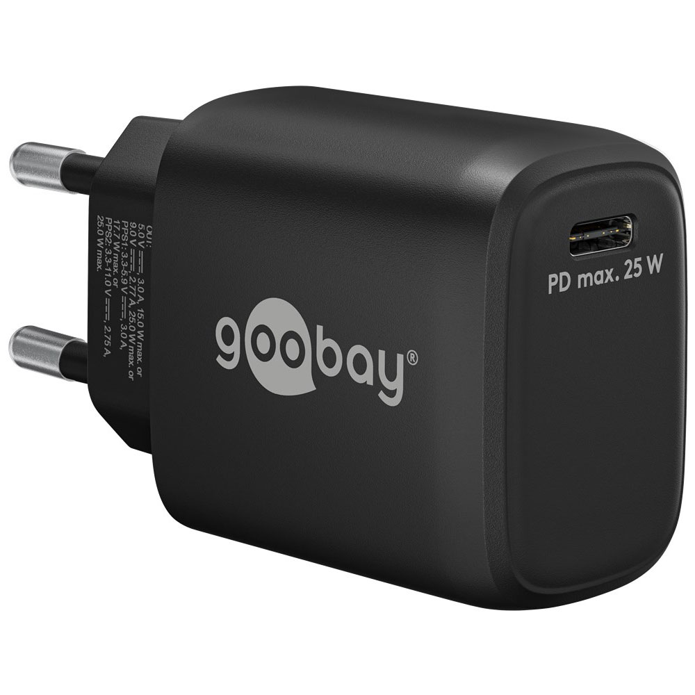 Goobay USB-C-Laddare 25W Power Delivery - Svart