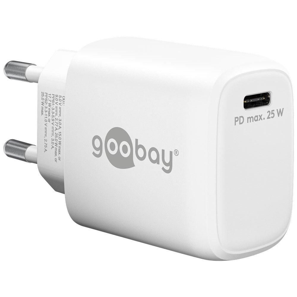 Goobay USB-C-Laddare 25W Power Delivery - Vit