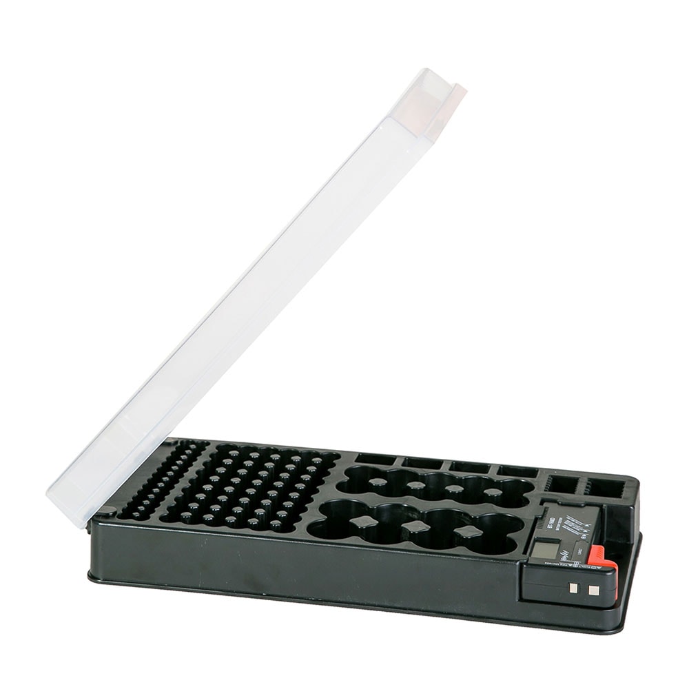 Batterilåda med batteritestare