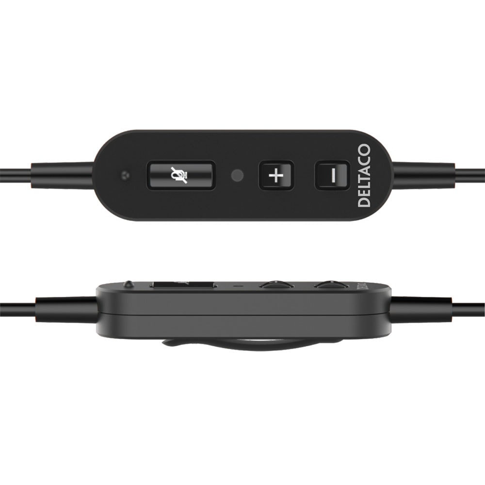 Deltaco USB Mono Headset med mic & volymkontroll
