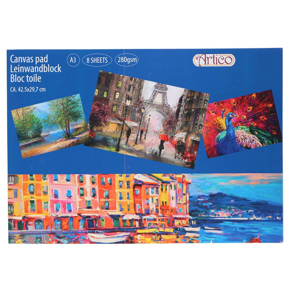 Artico Canvasblock för målning A3 8 sidor