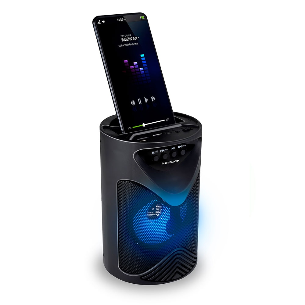 Dunlop Bluetooth-högtalare med FM-radio och mobilställ