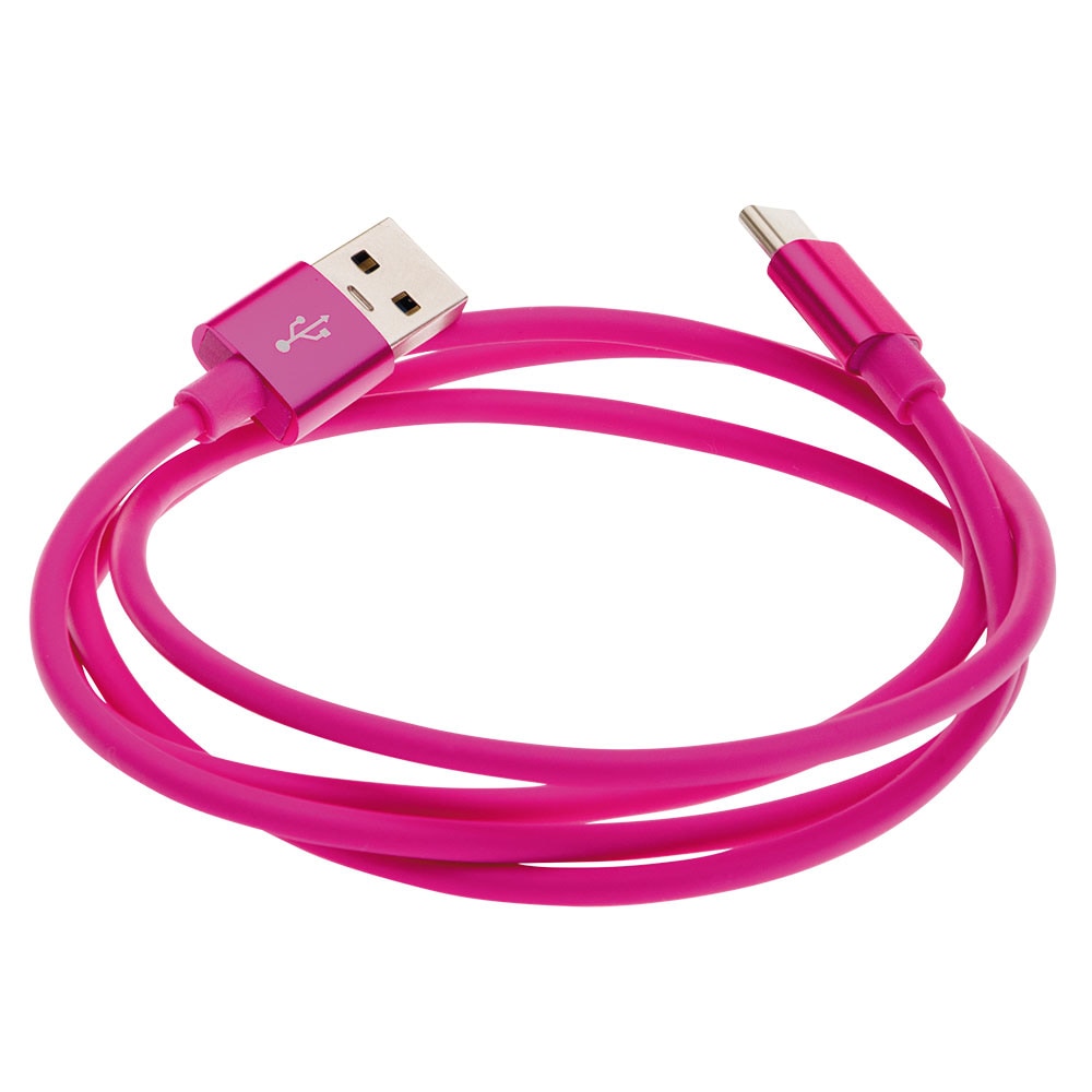 Moba USB-kabel USB till USB-C 2,4A 1m - Rosa