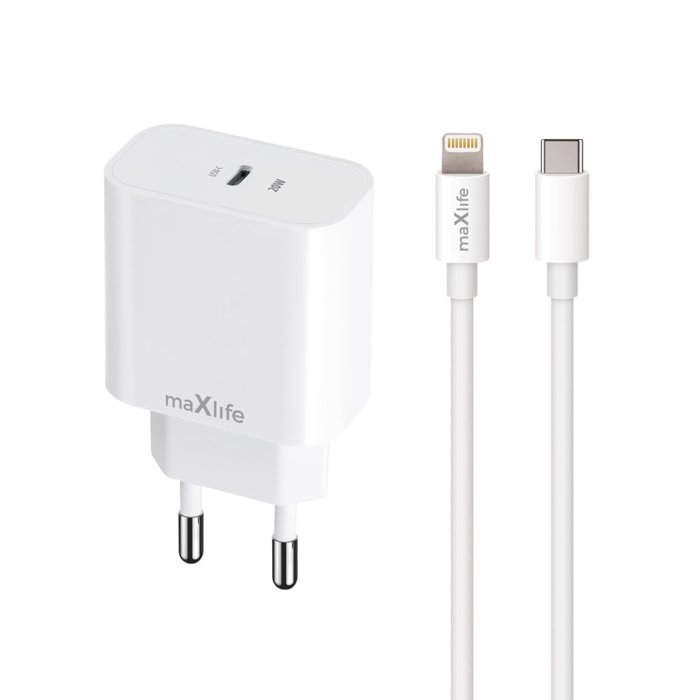 iPhone snabbladdare 20W + Laddkabel med USB-C till Lightning