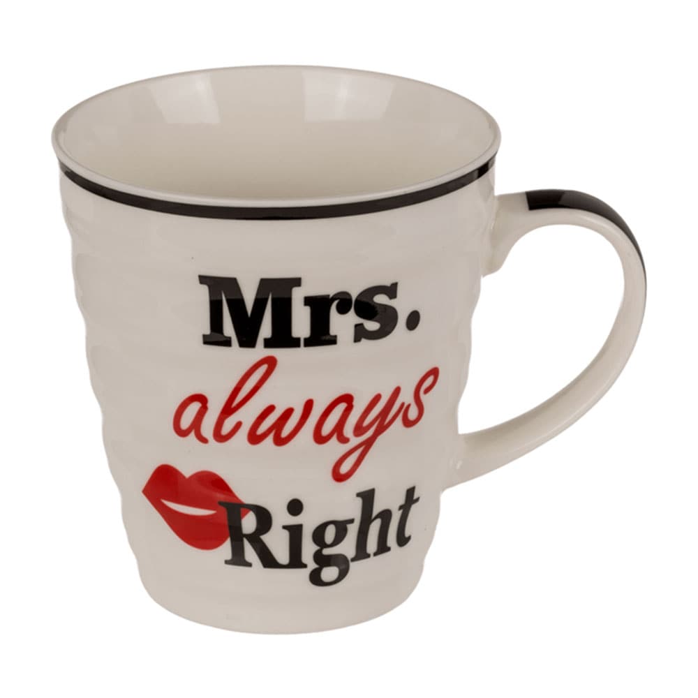 Porslinsmugg - Mr Right & Mrs Always Right