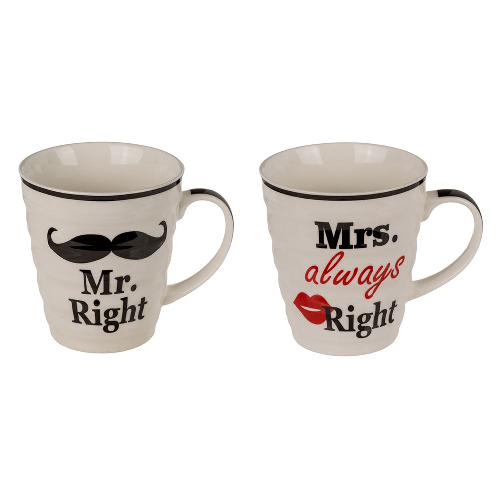 Porslinsmugg - Mr Right & Mrs Always Right