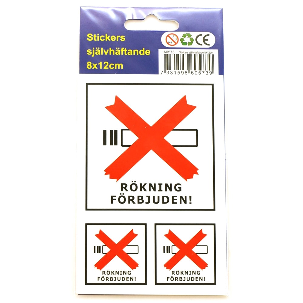 Rökning Förbjuden Klistermärke