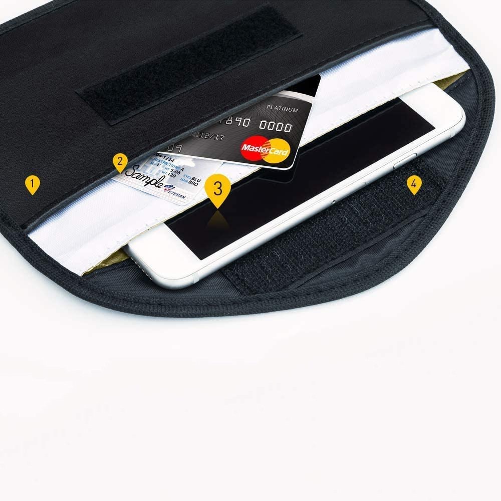 Anti-Stöld Fodral för Mobil eller plånbok 20cm x 11cm - Svart