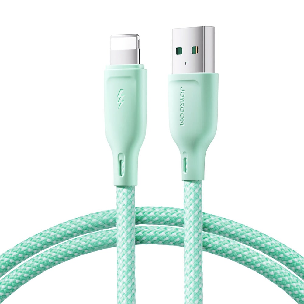 Joyroom Multi-Color USB-Kabel - USB till Lightning 3A 1m - Grön