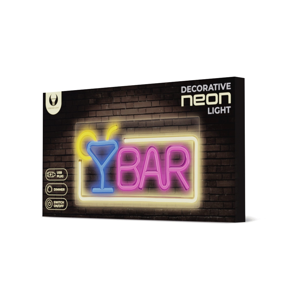 Forever Light Neonskylt Bar - Multifärgad