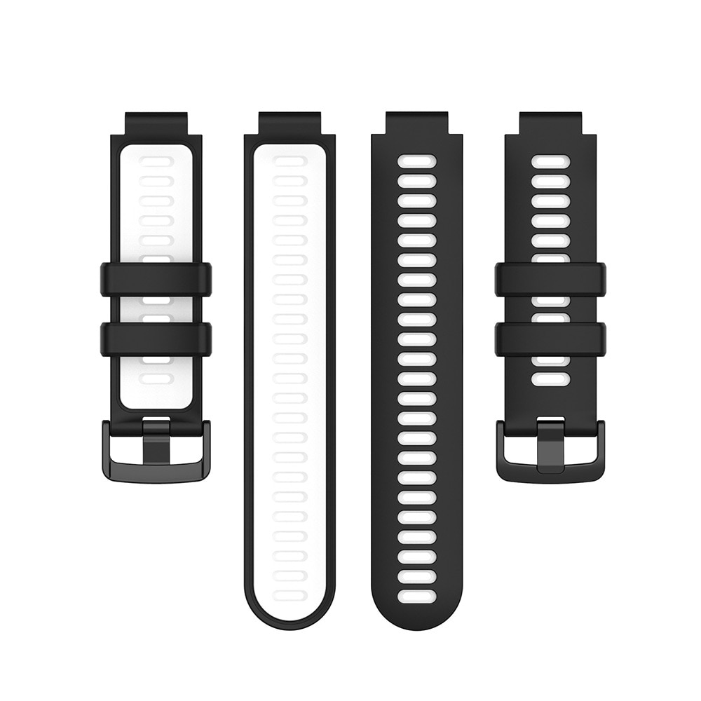 Silikonarmband till Garmin Forerunner 220 / 735XT / 235 - Svart/Vit