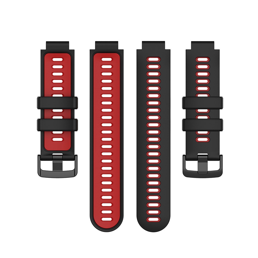 Silikonarmband till Garmin Forerunner 220 / 735XT / 235 - Svart/Röd
