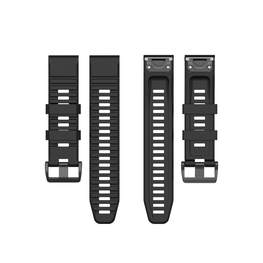 Armband i silikon till Garmin Fenix 6 - 22mm - Svart