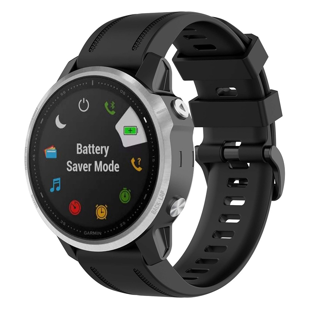 Armband i silikon till Garmin Fenix 6S - 20mm - Svart