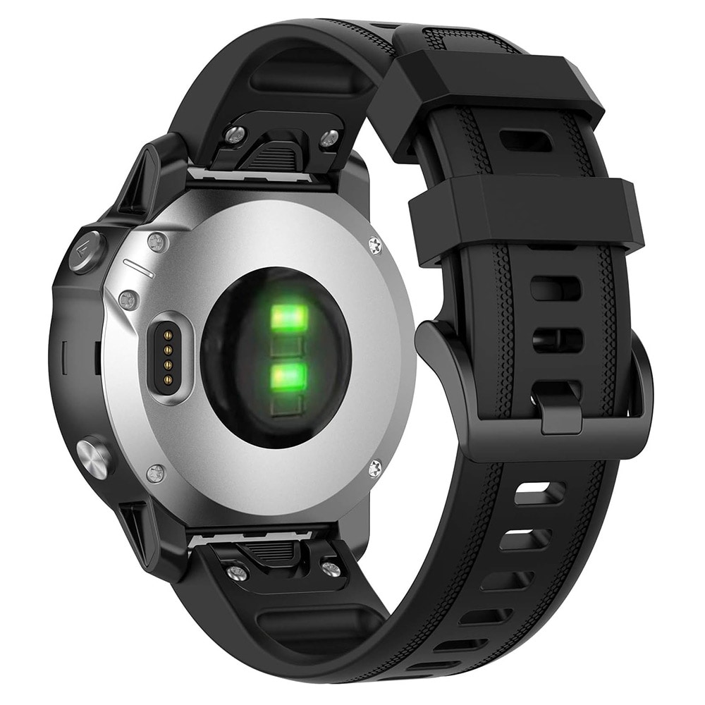 Armband i silikon till Garmin Fenix 6S - 20mm - Svart