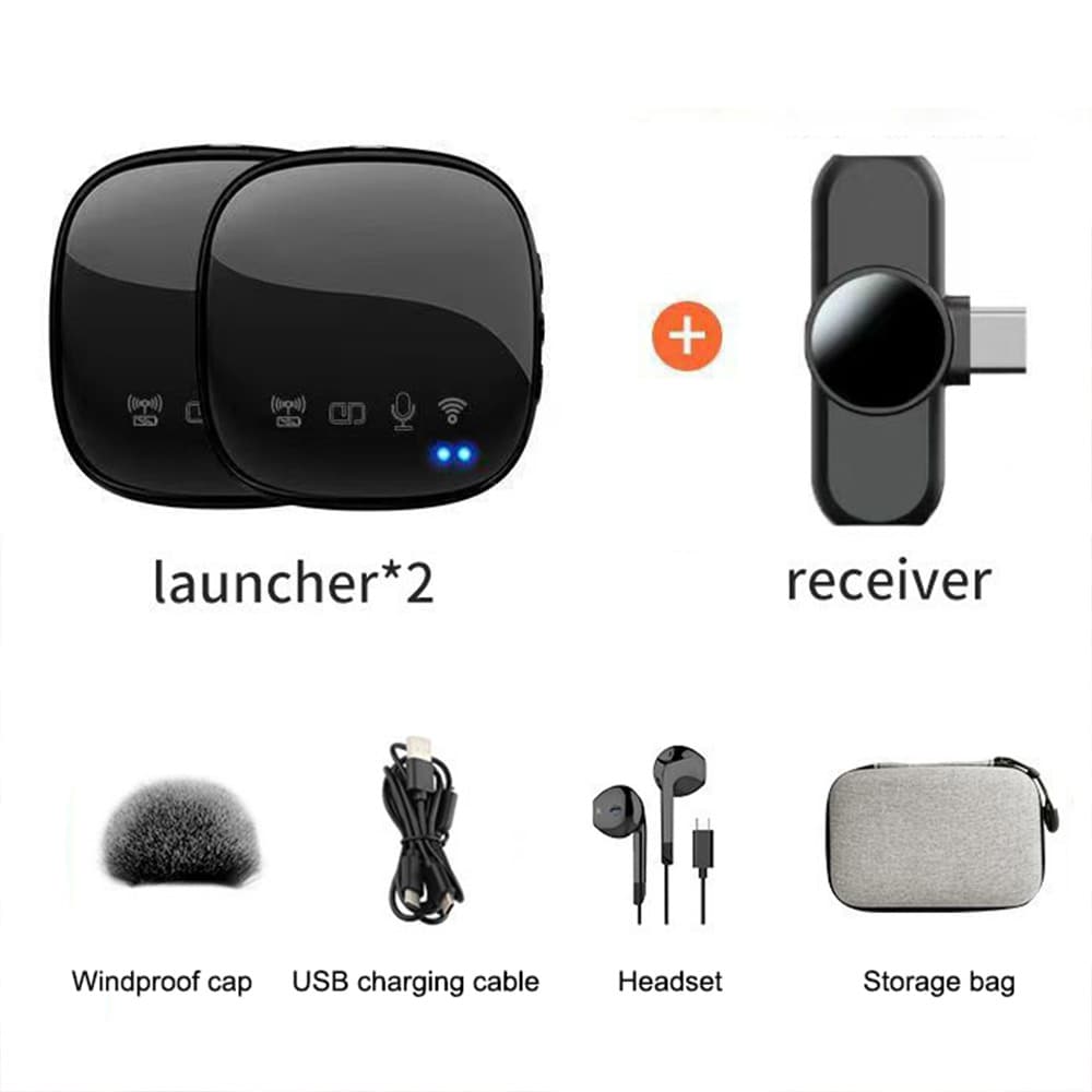 2 Trådlösa Mikrofoner med mottagare USB-C