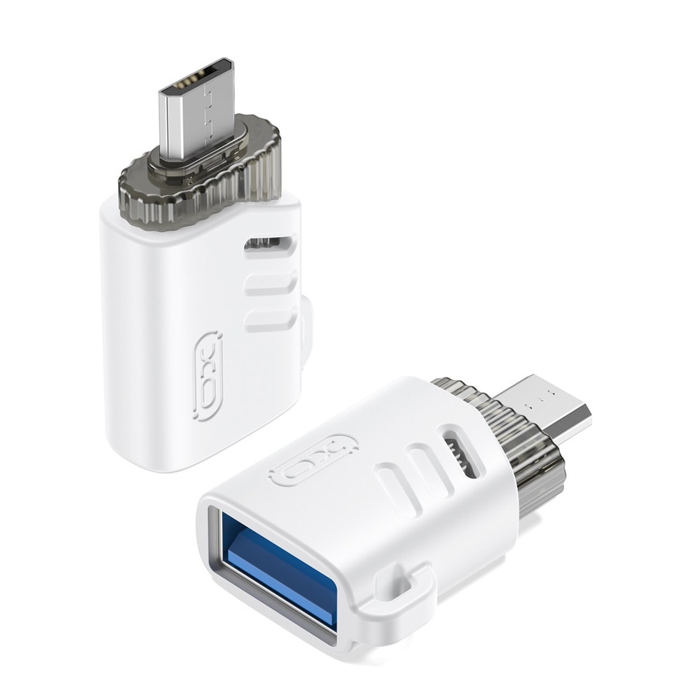 XO USB-adapter OTG USB till microUSB - Vit