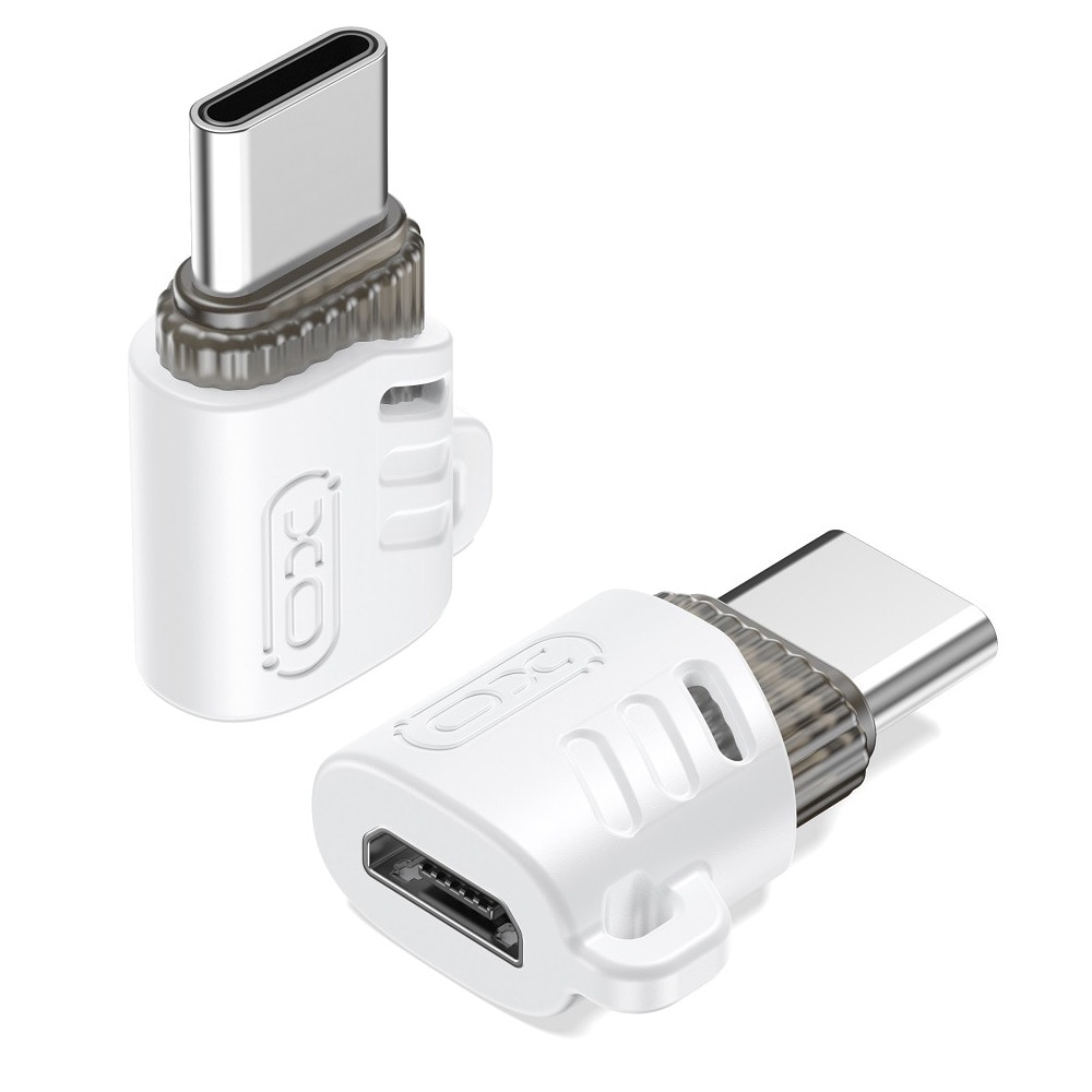 XO USB-adapter microUSB till USB-C - Vit