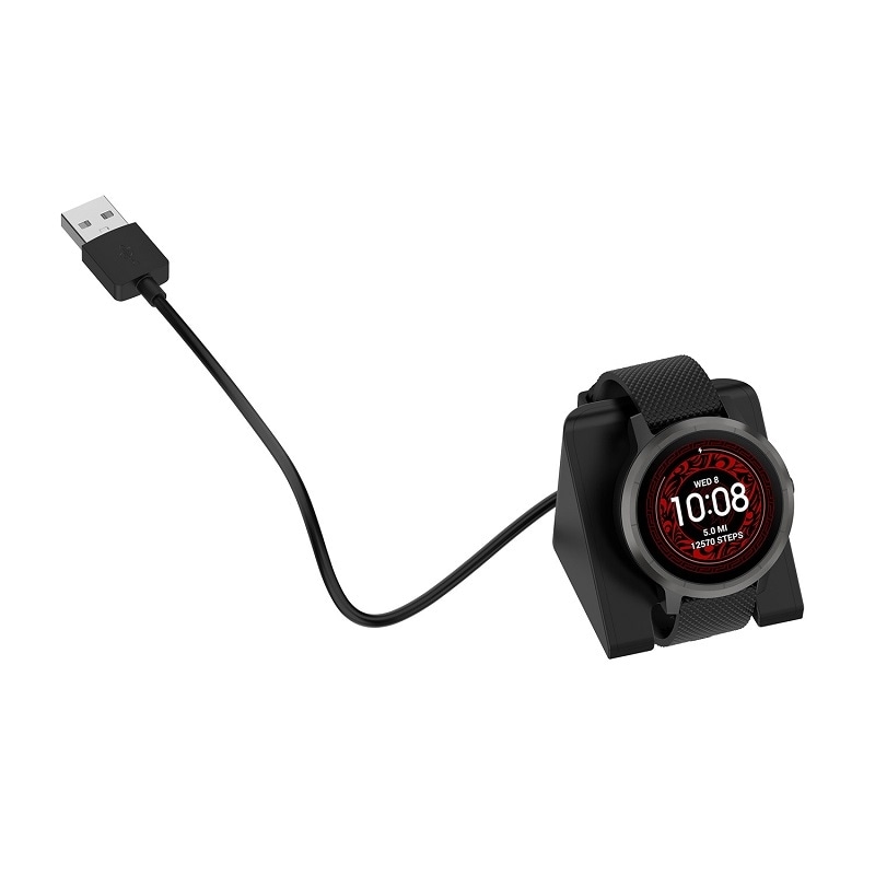 Laddstation till Garmin Venu 3 / Venu 3s / Vivoactive 5 - USB 1m - Svart