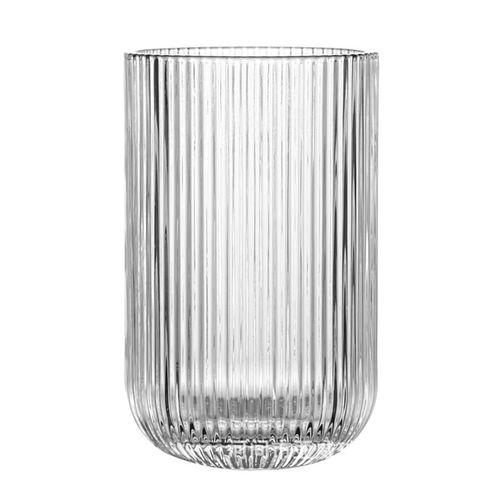 Räfflat dricksglas i borosilikatglas 400 ml / ribbat glas / vattenglas
