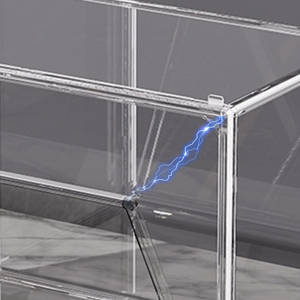 Transparent displaylåda i PET – stapelbar förvaringslåda med lock 36x27x22cm