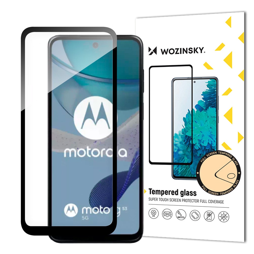 Wozinsky Härdat skärmskydd till Motorola G53 - Svart ram