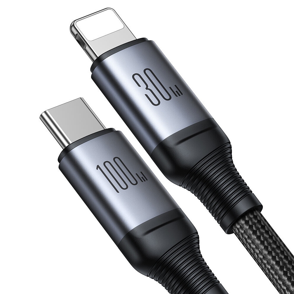 Joyroom 2i1 USB-Kabel USB-C till USB-C & Lightning 100W 1,5m - Svart