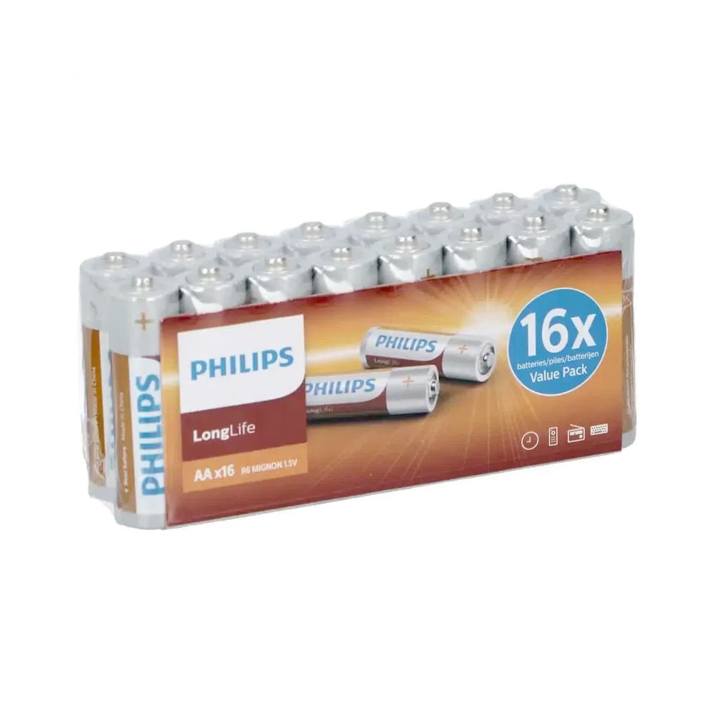 Philips Longlife AA-Batteri 16-pack