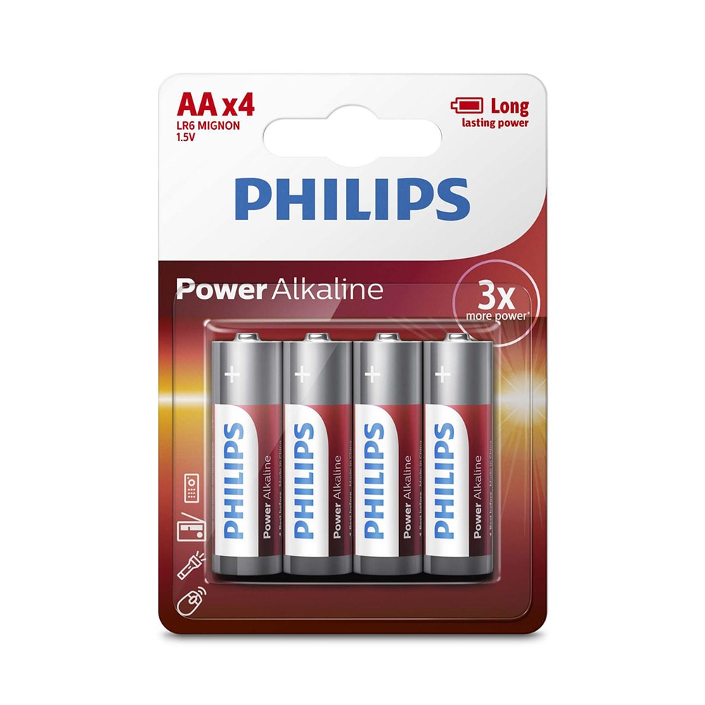 Philips Power Alkaline AA-Batteri 4-pack