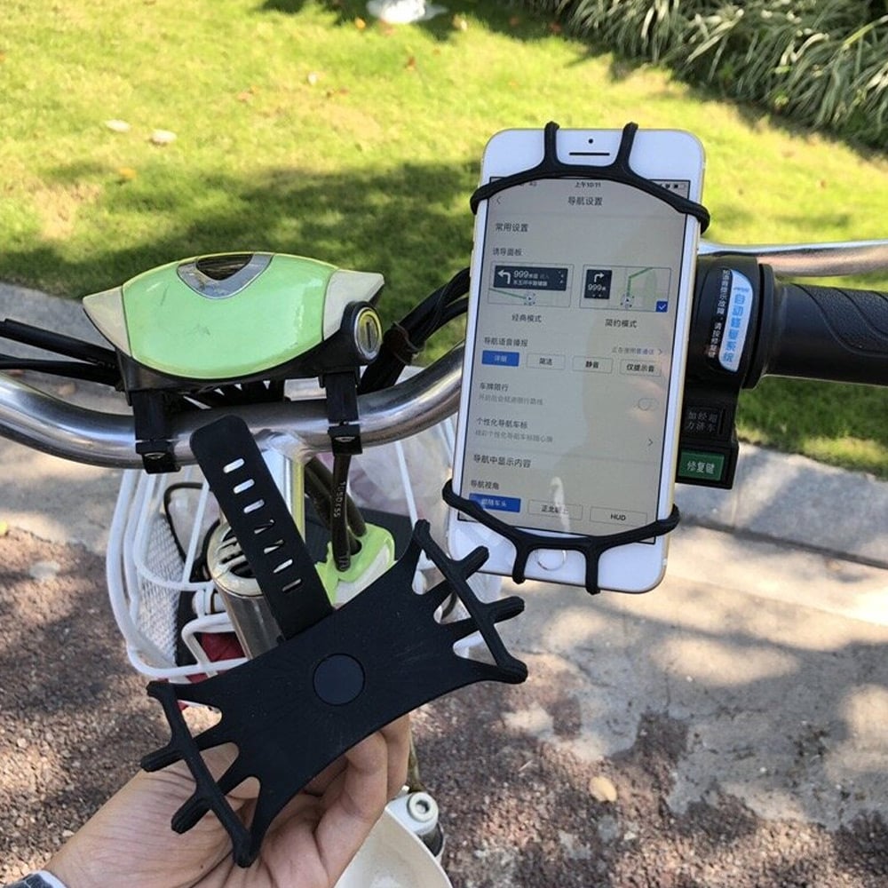 Mobilhållare i silikon till cykel - Svart