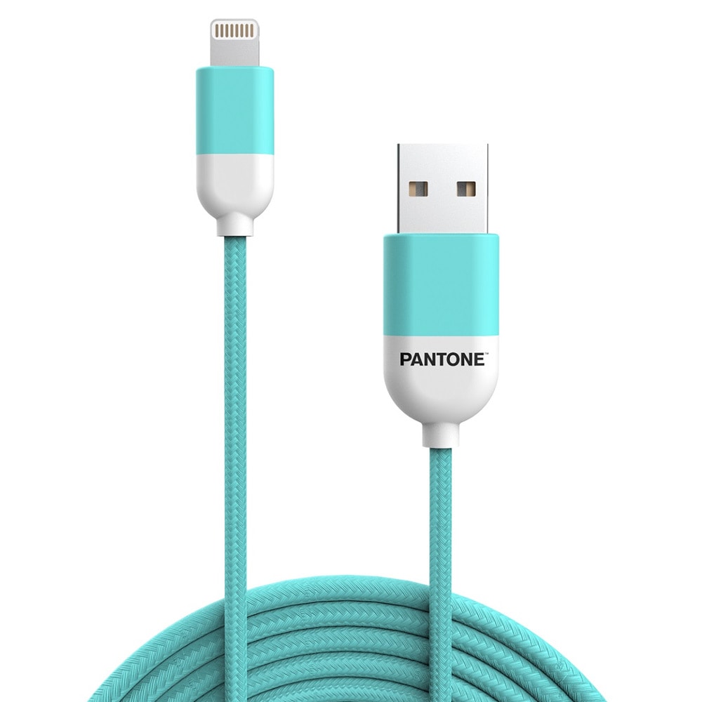 Pantone USB-C till Lightningkabel MFi 2,4A 1,5m - Blågrön 3242C