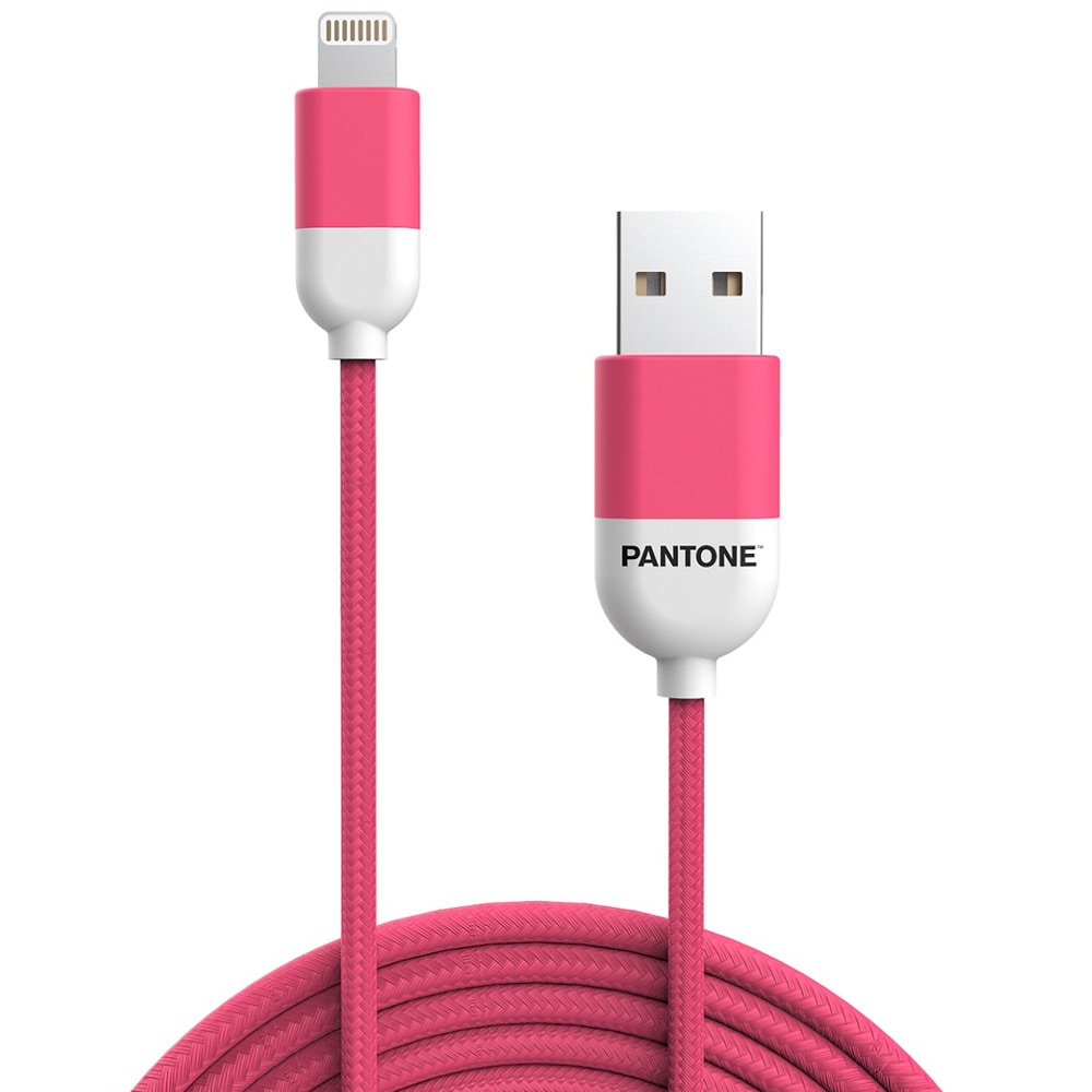 Pantone USB till Lightningkabel MFi 2,4A 1,5m - Rosa 184C