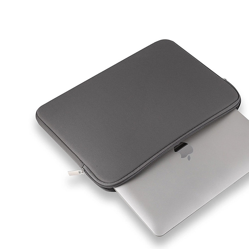 Laptopsleeve 15,6 tum grå / laptopfodral i neopren / datorfodral för bärbar dator / skyddande PC-sleeve