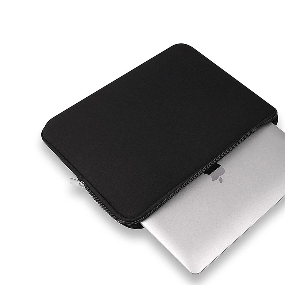 Laptopsleeve 14 tum svart – vadderat laptopfodral i neopren / sleeve för bärbar dator