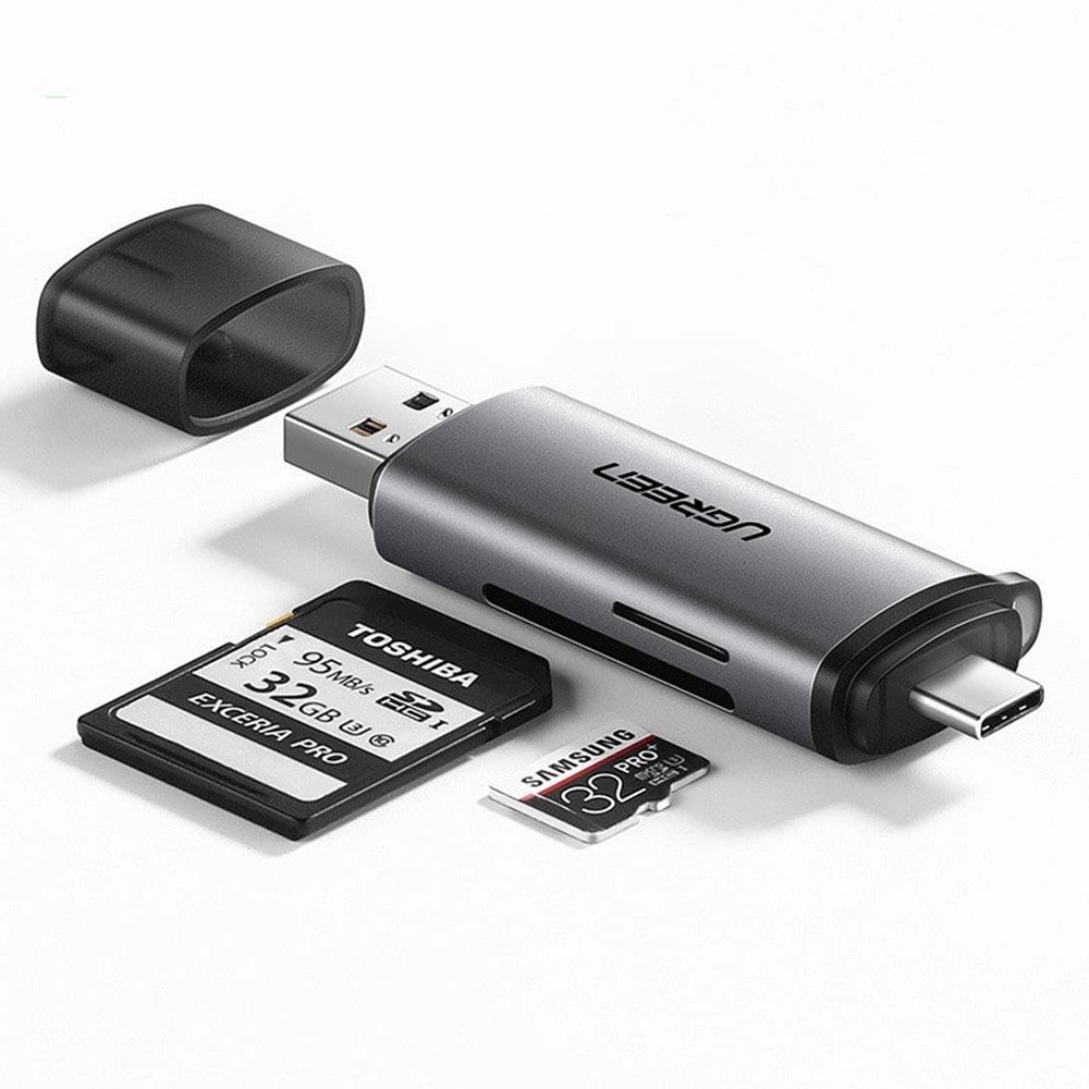 Ugreen Minneskortläsare för SD / microSD  med USB 3.0 / USB-C 3.0