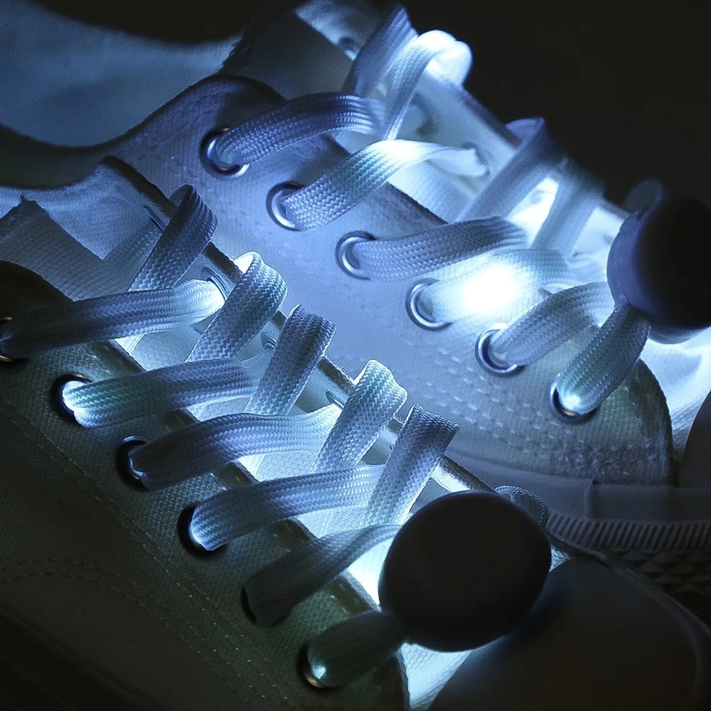 Skosnöre med LED-belysning - Vit