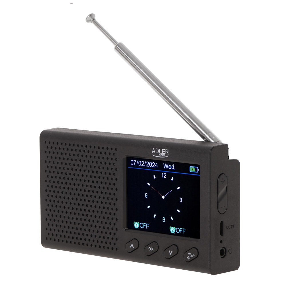 Adler Bärbar Klockradio med Bluetooth