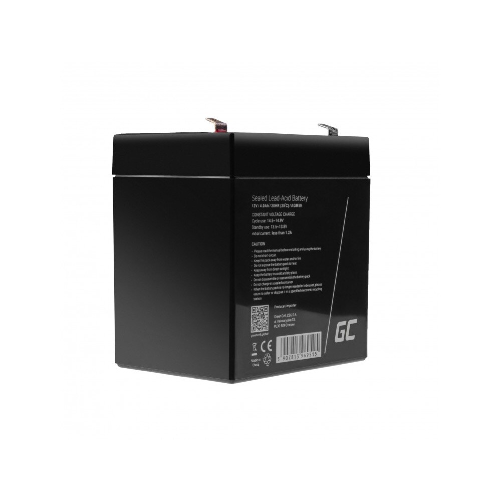 Greencell AGM VRLA Batteri 12V 4Ah