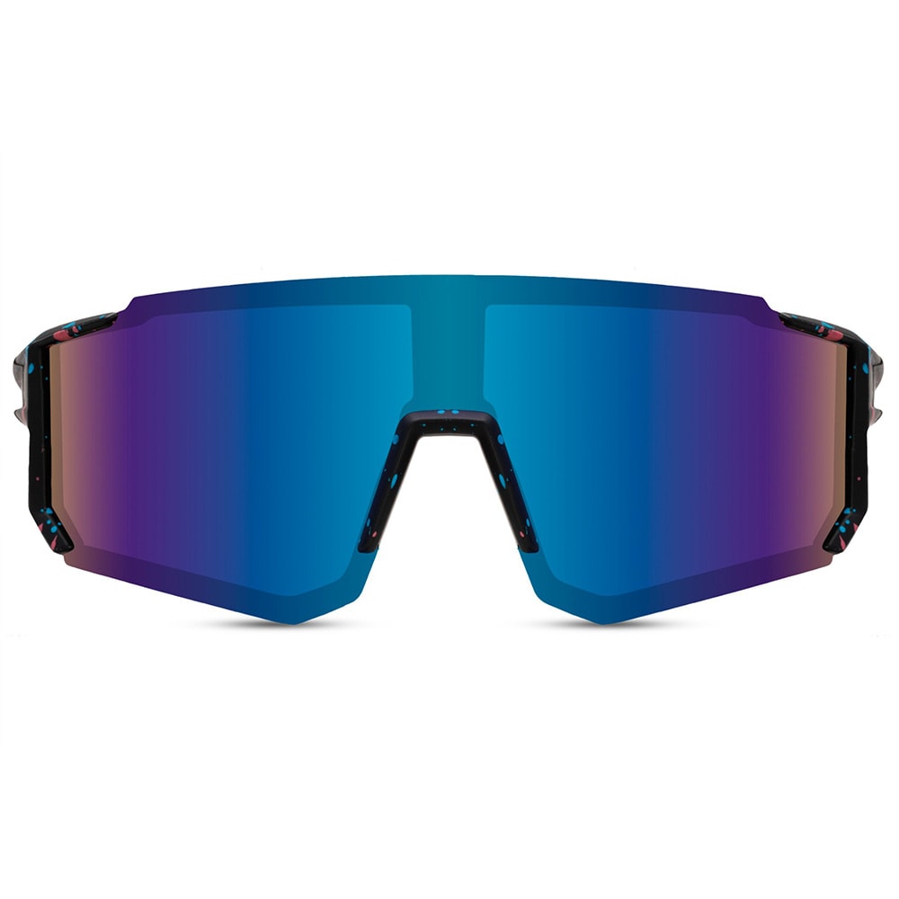Svarta sportglasögon med regnbågslins