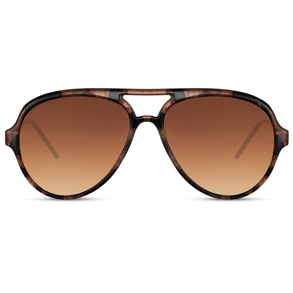 Solglasögon Aviator - bruna med brun lins