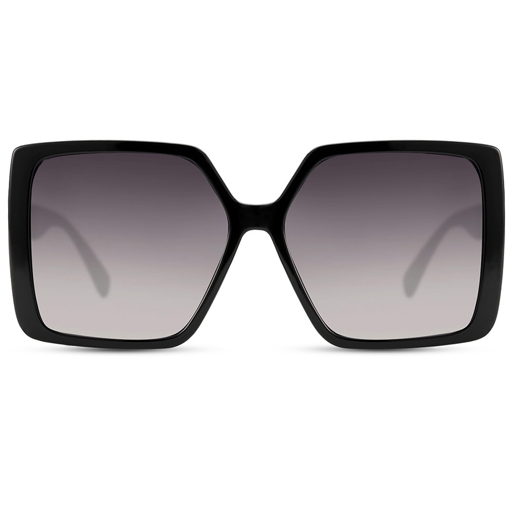 Fyrkantiga Solglasögon - Svarta med svart lins