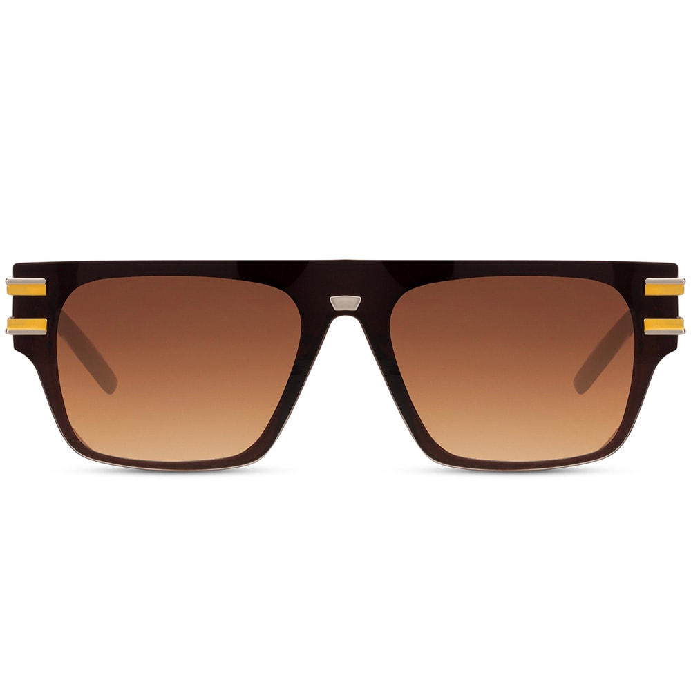 Solglasögon - Båge i guld & brun lins