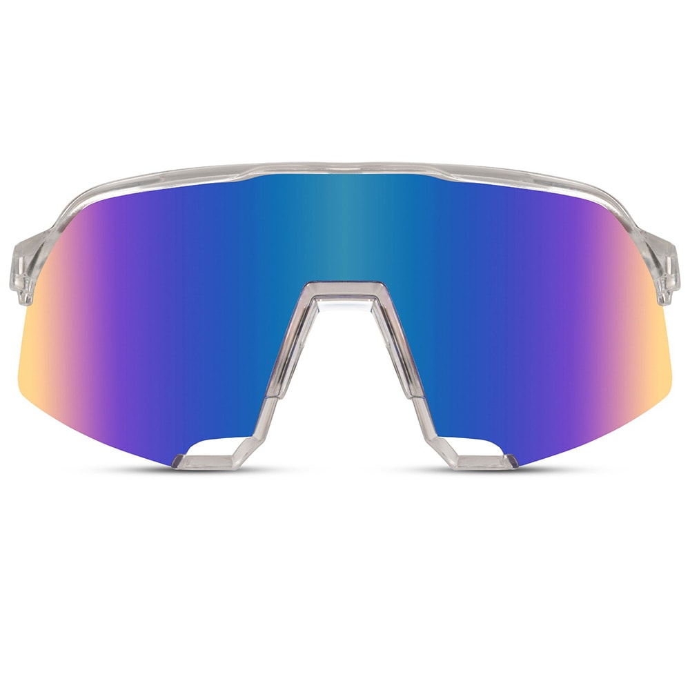 Sportiga Solglasögon med transparent båge & blå lins