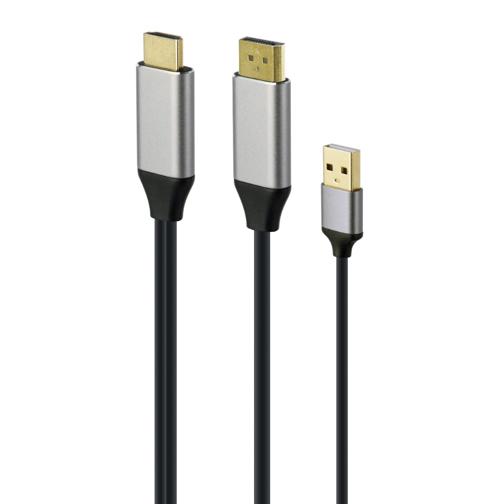 Aktiv HDMI-Kabel - 4K 60Hz HDMI hane till DisplayPort hane + USB 2m
