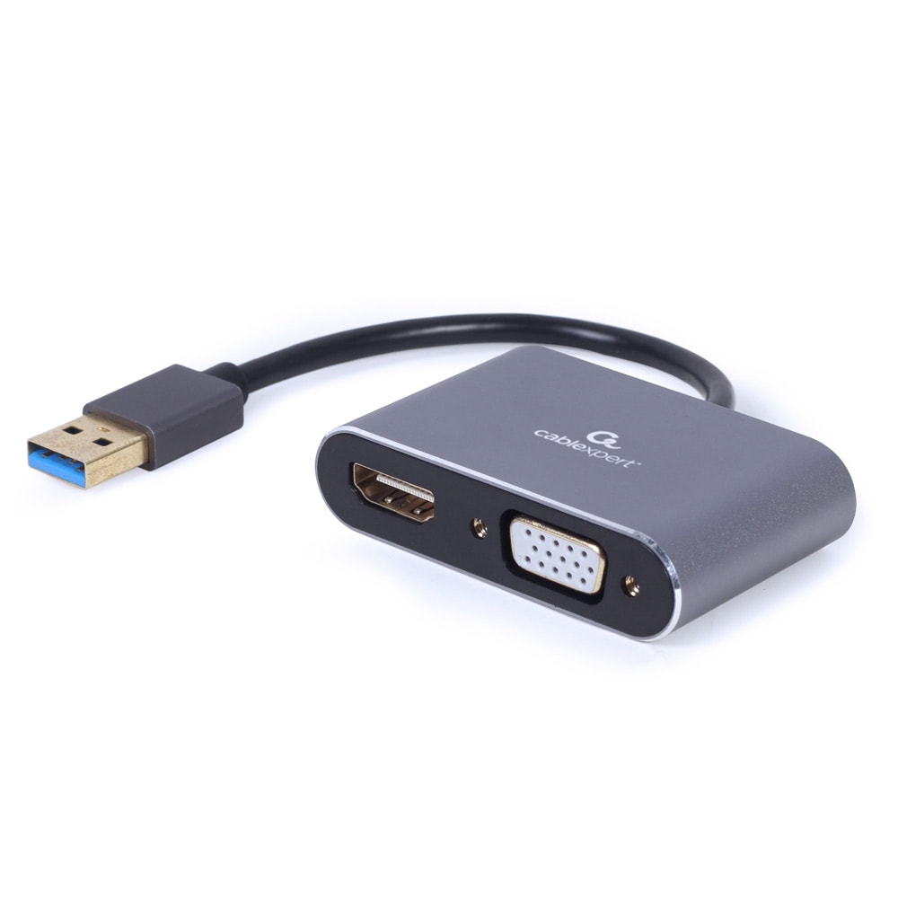 USB to HDMI + VGA display adapter, space grey