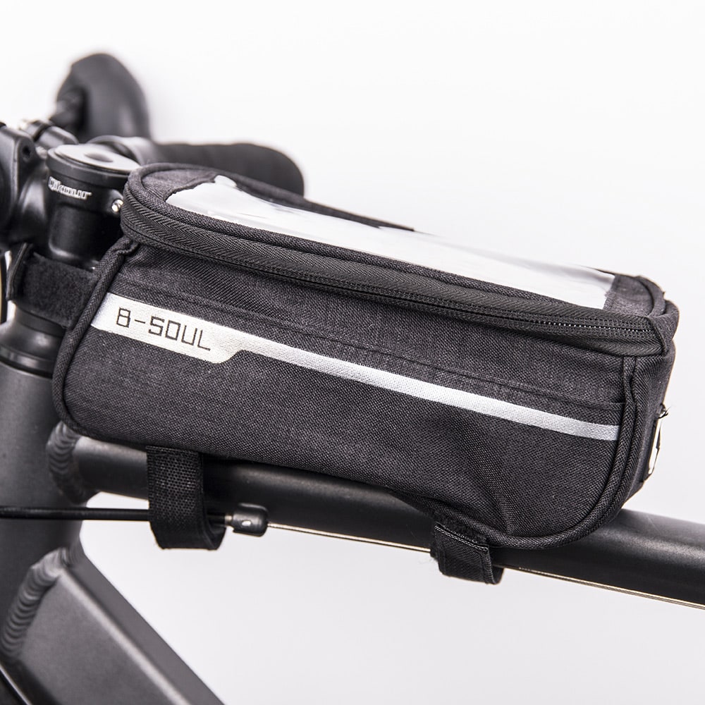 Vattentät väska till smartphone för cykelramen - Svart