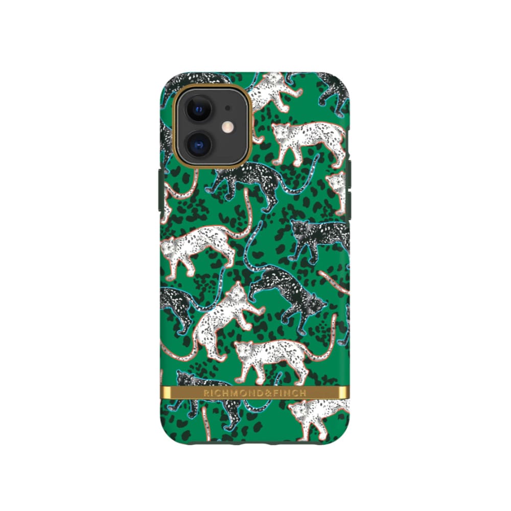 Richmond & Finch Bakskal till iPhone 11 - Green Leopard