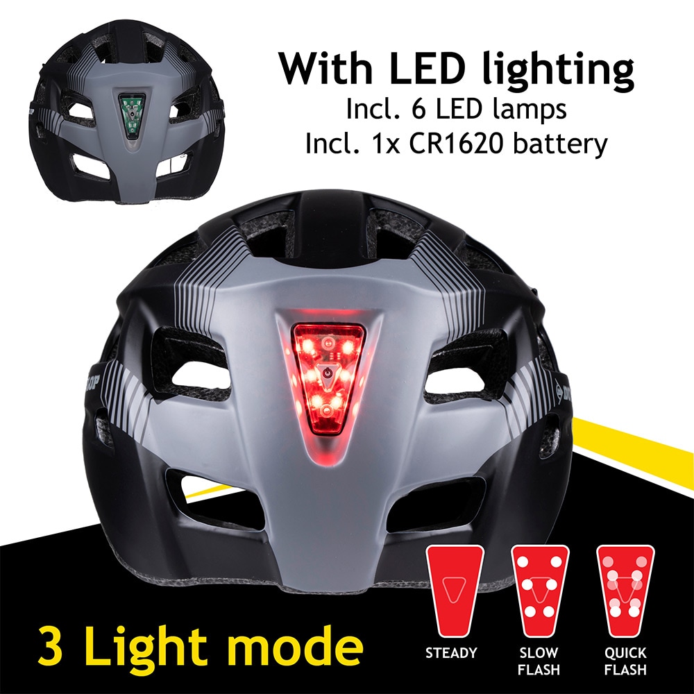 Dunlop cykelhjelm med LED 58-61 cm
